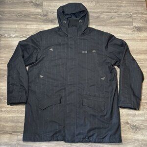 Oakley Hooded Parka Jacket Mens XL Black Snowboard Ski Skiing Utility Gorpcore